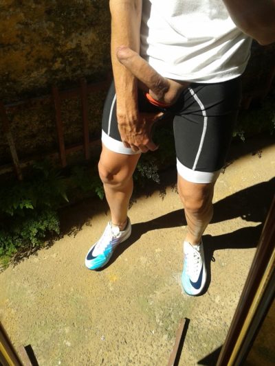 Jogging With Hard Cock Out