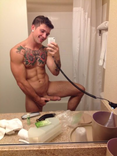 Bathroom Mirror Cock Selfie