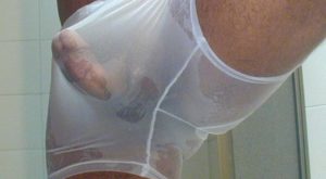 Hard Cock in See-Thru Wet Boxers