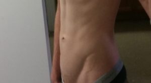 Smooth, Lean Selfie with a Hard Uncut Cock