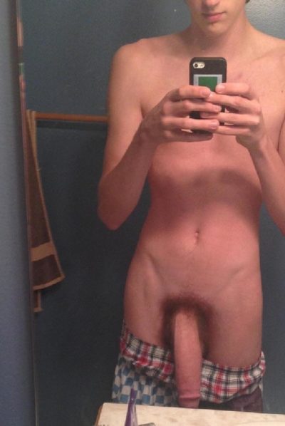 Skinny Twink With Massive Hanging Dick