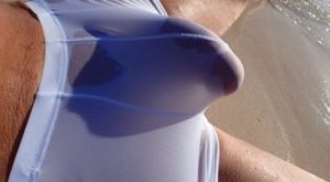 Wet Square Cut Swim Briefs Bulge