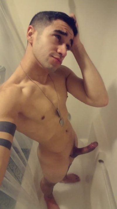 Military Shower Boner Selfie