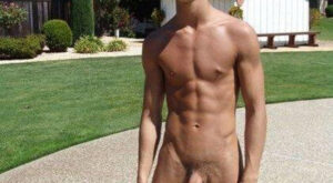 Outside with a Hanging Uncut Cock